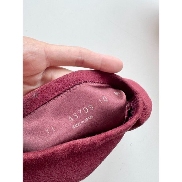 STUART WEITZMAN Rapture 75mm Maroon Suede Sock Bootie Ankle Boots, Size 10 - Picture 14 of 15